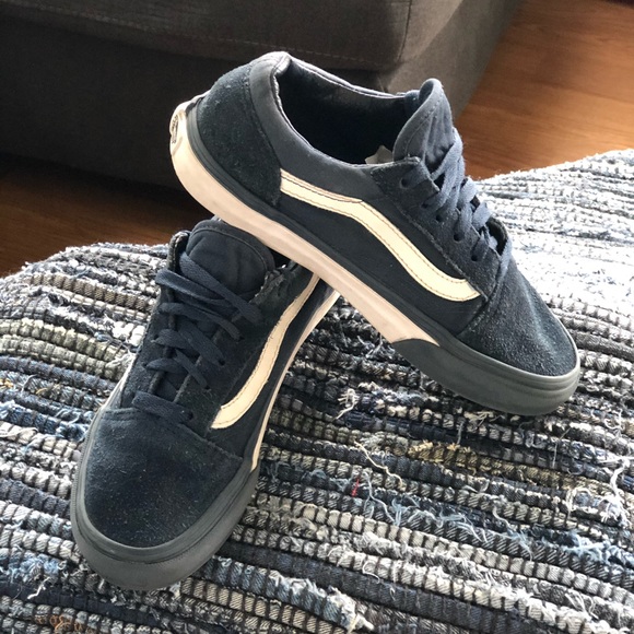 Blue Suede and Canvas Old Skool Vans - Picture 3 of 5